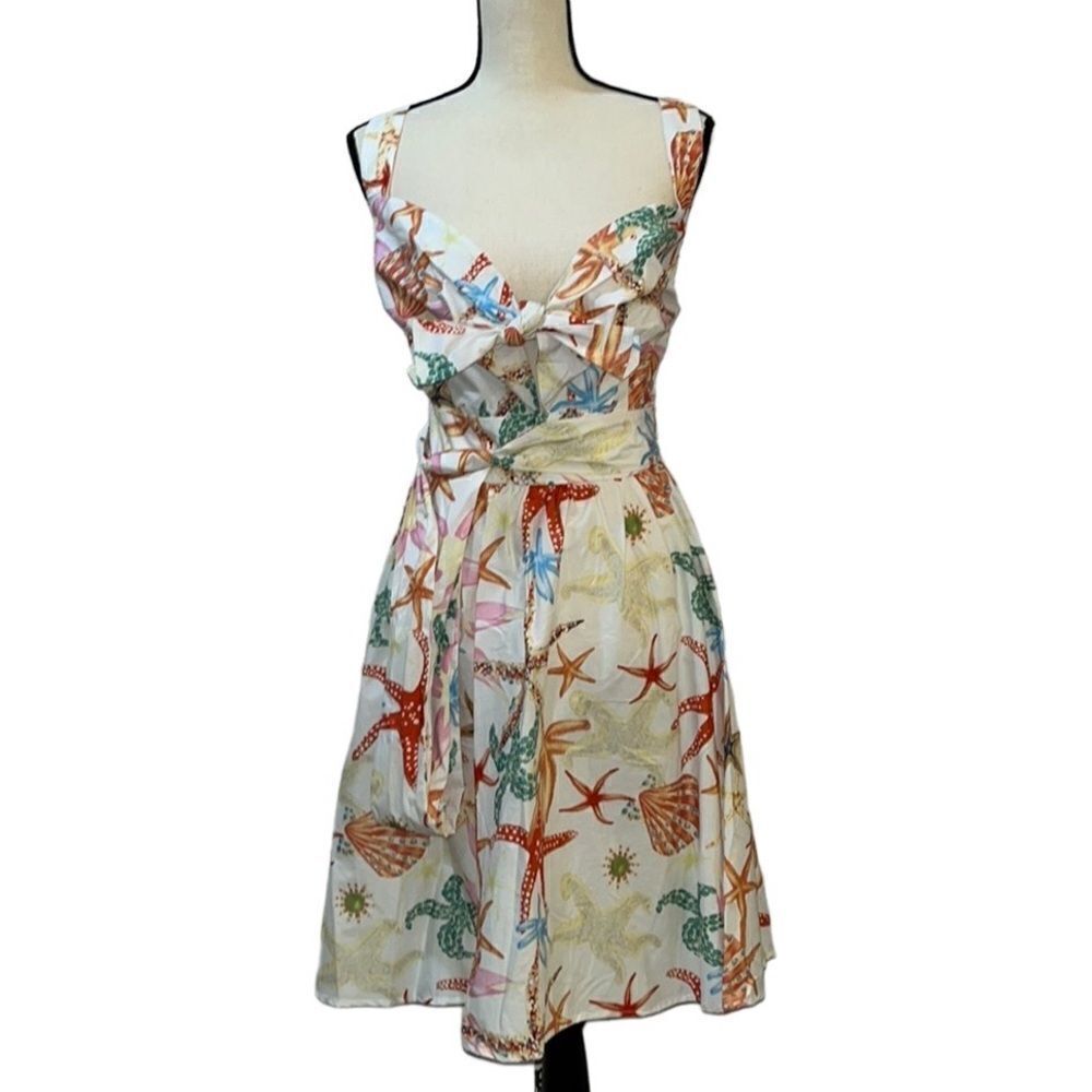 FTF Sleeveless Flair Seashell Print Dress - Picture 2 of 14